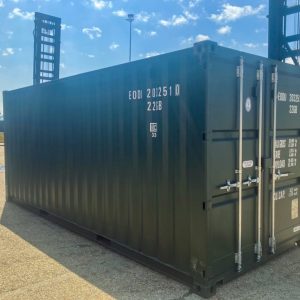 20-foot container lined with plywood